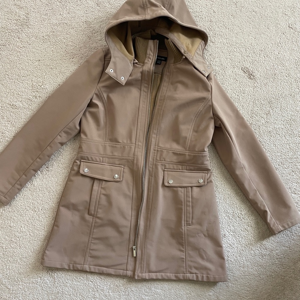 Siena Studio Hooded Trench Coat in Taupe